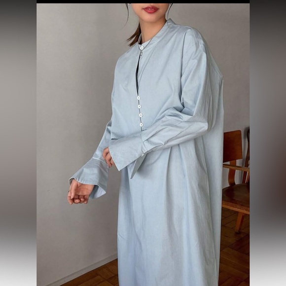 Light Blue Button-Up Dress - Picture 5 of 16